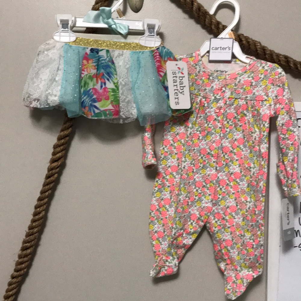 Newborn onesie and skirt lot (108)